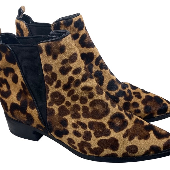 Marc Fisher Yale Ankle Boots Booties Chelsea Sz 6.5 Animal Print Calf Hair - Picture 4 of 10